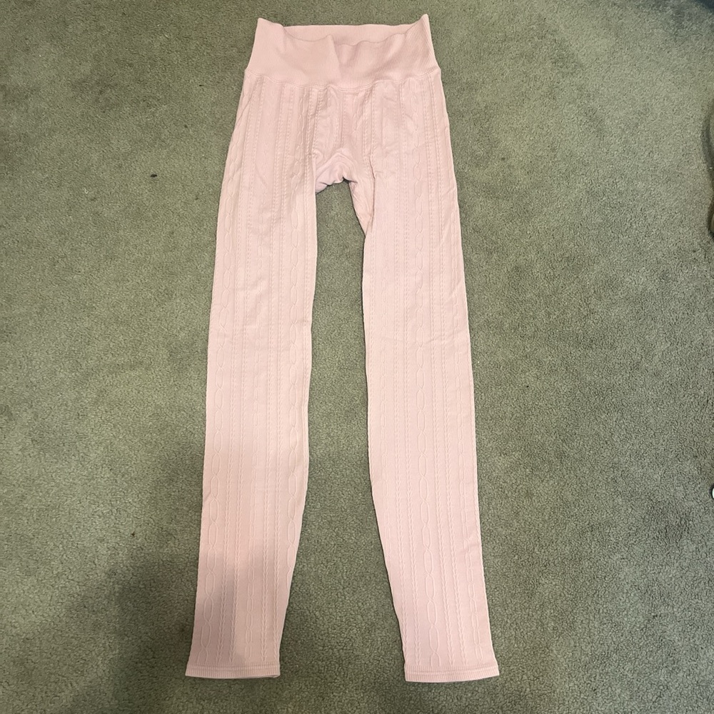 Pink textured Leggings